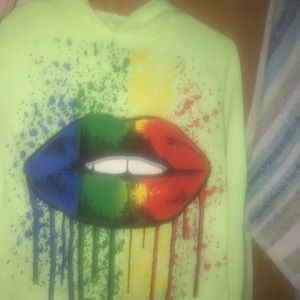 colorful rainbow lip hoodie❤️.